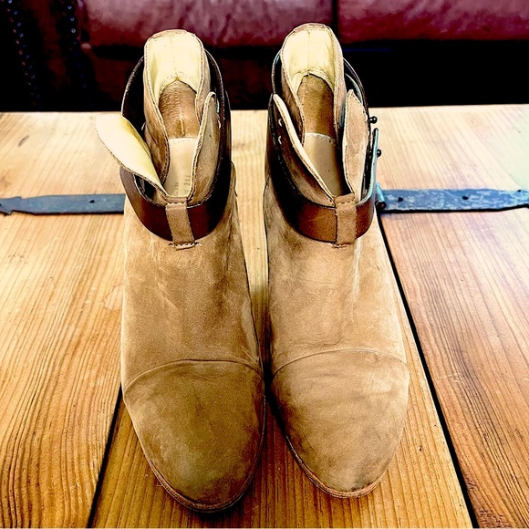 Rag & Bone HARROW Ankle Boots Size 7 
Cognac Luxe Suede Boho Chic Southwestern - Picture 2 of 9